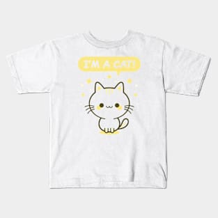 I'm A Cat! - Yellow Kitty Kids T-Shirt